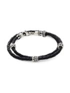 King Baby Studio Sterling Silver & Braided Leather Double-wrap Bracelet