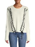 Design 365 Long-sleeve Lace-up Sweater
