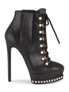 Casadei Faux Pearl-embellished Suede Booties