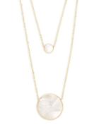 Saks Fifth Avenue 14k Yellow Gold & Mother-of-pearl Double Pendant Necklace