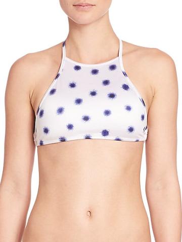 Made By Dawn Coral High-neck Halter Bikini Top