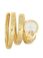 Just Cavalli Goldtone Stainless Steel & Crystal Wrap Watch