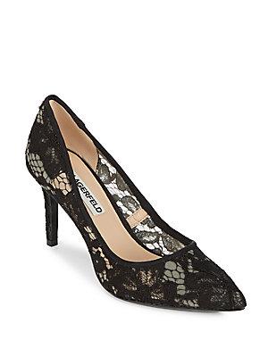 Karl Lagerfeld Royale Floral Point Toe Pumps
