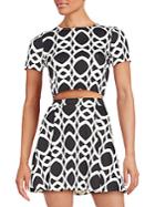 Saks Fifth Avenue Red Geometric Chain-print Cropped Top