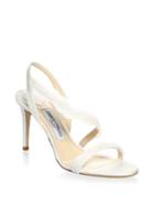 Jimmy Choo Clarence Feathered Leather Slingback Sandals/3