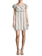 Saks Fifth Avenue Striped Linen-blend Popover Dress
