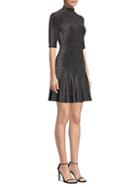 Black Halo Reeder Velvet Drop-waist Mini Dress