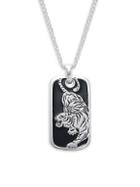 Saks Fifth Avenue Made In Italy Sterling Silver Tiger Pendant Necklace