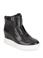 Ash Clone Leather Wedge Sneakers