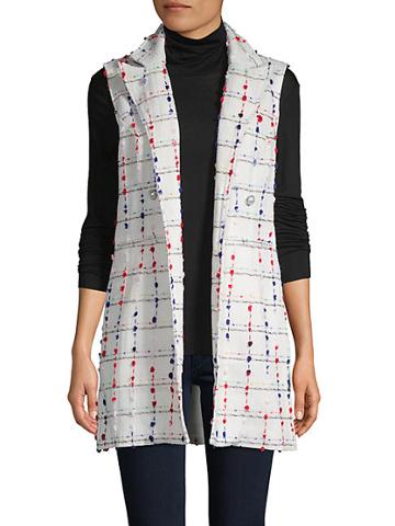 Dolce Cabo Embroidered Open-front Vest