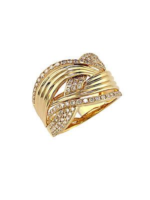 Effy Diamond And 14k Yellow Gold Ring