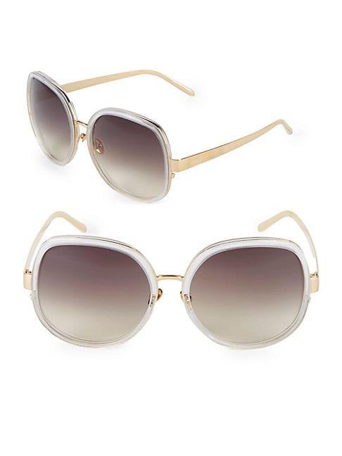 Linda Farrow Luxe 62mm Square Sunglasses