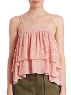 Prose & Poetry Steph Abstract-print Two-tiered Ruffled Cami