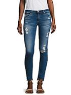 Ag Adriano Goldschmied Distressed Step Hem Legging Ankle Jeans