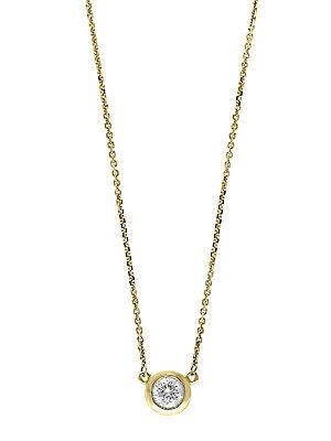 Effy Doro Diamond And 14k Yellow Gold Bezel Pendant Necklace