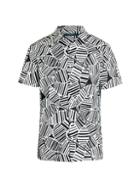 Perry Ellis Short-sleeve Abstract Palm Leaf Print Shirt
