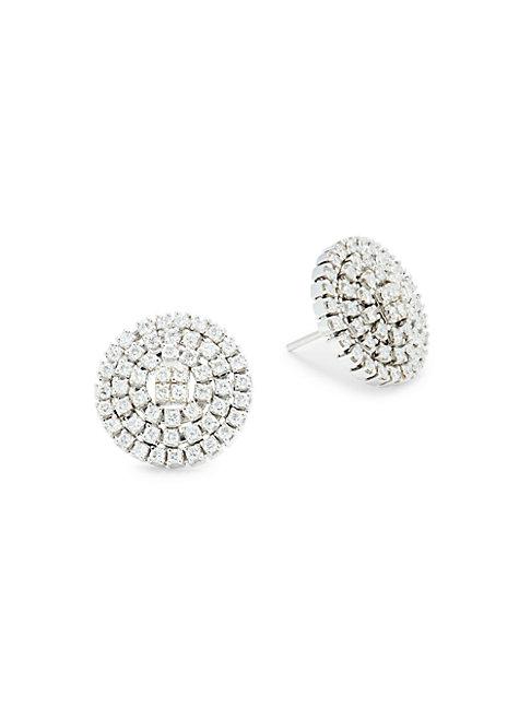 Hueb Classics 18k White Gold & Diamond Studs