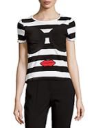 Alice + Olivia Striped Stace Face Top