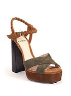 Lanvin Braided Suede Platform Sandals