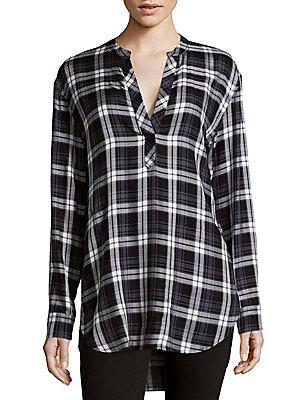 Saks Fifth Avenue Plaid Tunic Top