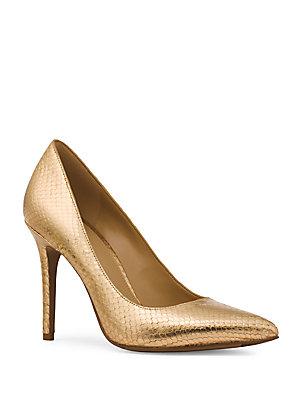 Michael Kors Claire Snakeskin Embossed Leather Pumps
