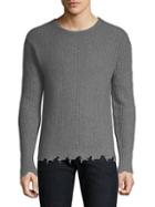 The Kooples Distressed-trim Cashmere Pullover