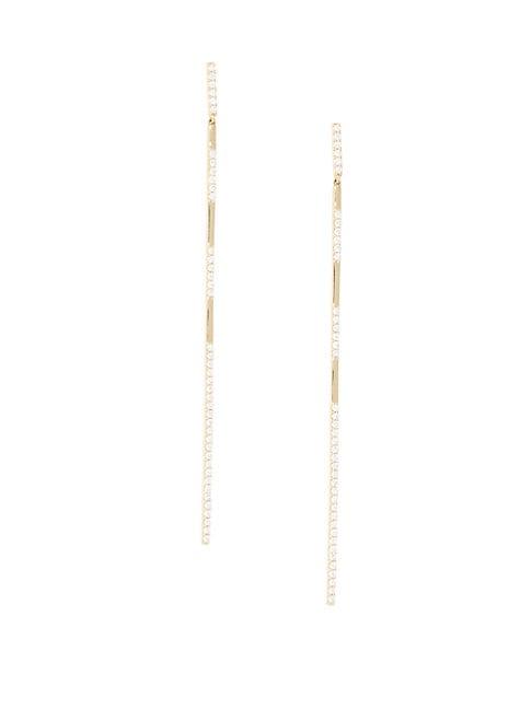 Lana Jewelry Flawless Large Bar 14k Yellow Gold & Diamond Earrings