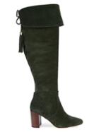 Karl Lagerfeld Paris Razo Suede Heeled Tall Boots