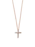 Effy 15k Rose Gold And Diamonds Cross Pendant Necklace