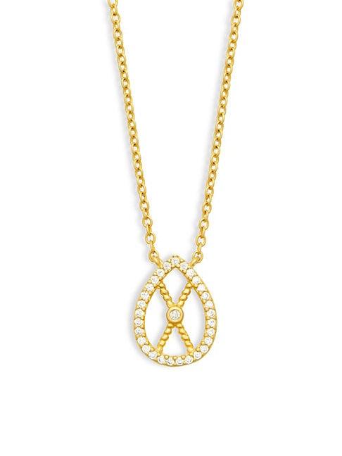 Freida Rothman Textured Open Filigrain Sterling Silver Pendant Necklace