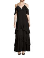 Erin By Erin Fetherston Carmen Layered Cold-shoulder Gown