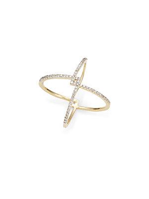 Kacey K Fine Jewelry Diamond & 14k Gold X Ring