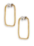 Alor 18k Yellow Gold & Stainless Steel Rectangular Hoop Earrings