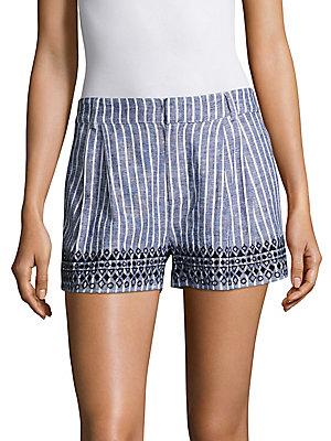 Parker Iman Embroidered Striped Shorts