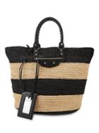Balenciaga Weaved Straw Top Handle Bag