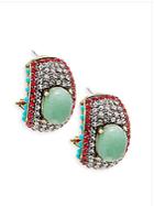 Heidi Daus Crystal And Turquoise Statement Earrings