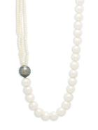 Belpearl 14k White Gold Tahitian Black & Cultured Pearl Necklace