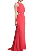 Halston Heritage Flowy Back Cutout Gown