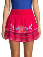 Parker Embroidered Cotton Cover-up Skirt