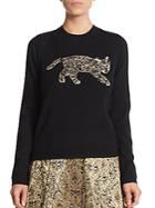 Alice + Olivia Beaded Bengal Tiger Pullover