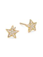 Nephora 14k Yellow Gold Diamond Star Stud Earrings