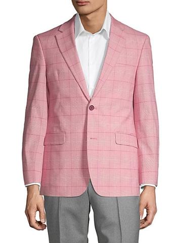 Tommy Hilfiger Windowpane Plaid Suit Jacket