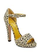 Charlotte Olympia Leopard-print Calf Hair Platform Sandals