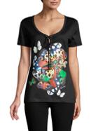 Roberto Cavalli Butterfly Graphic Cotton Top