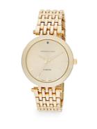 Adrienne Vittadini Ladies Gold Link Strap Watch With St