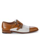 Mezlan Saber Two-tone Double-buckle Monk-strap Loafers