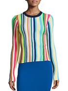 Milly Vertical Striped Rainbow Pullover