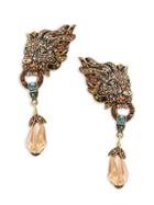 Heidi Daus Goldtone & Crystal Lion Earrings