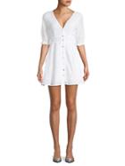 Charlie Holiday Maison Button-front Eyelet Dress
