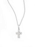 Effy Diamond & 14k White Gold Small Cross Pendant Necklace